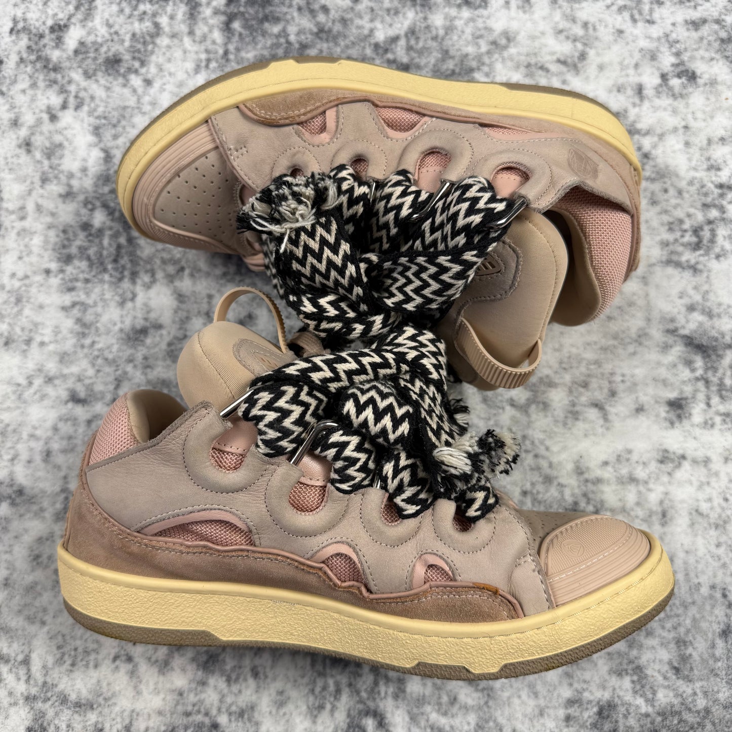 Lanvin Curb Zigzag-Laces Round Toe ‘Pink’ Shoes
