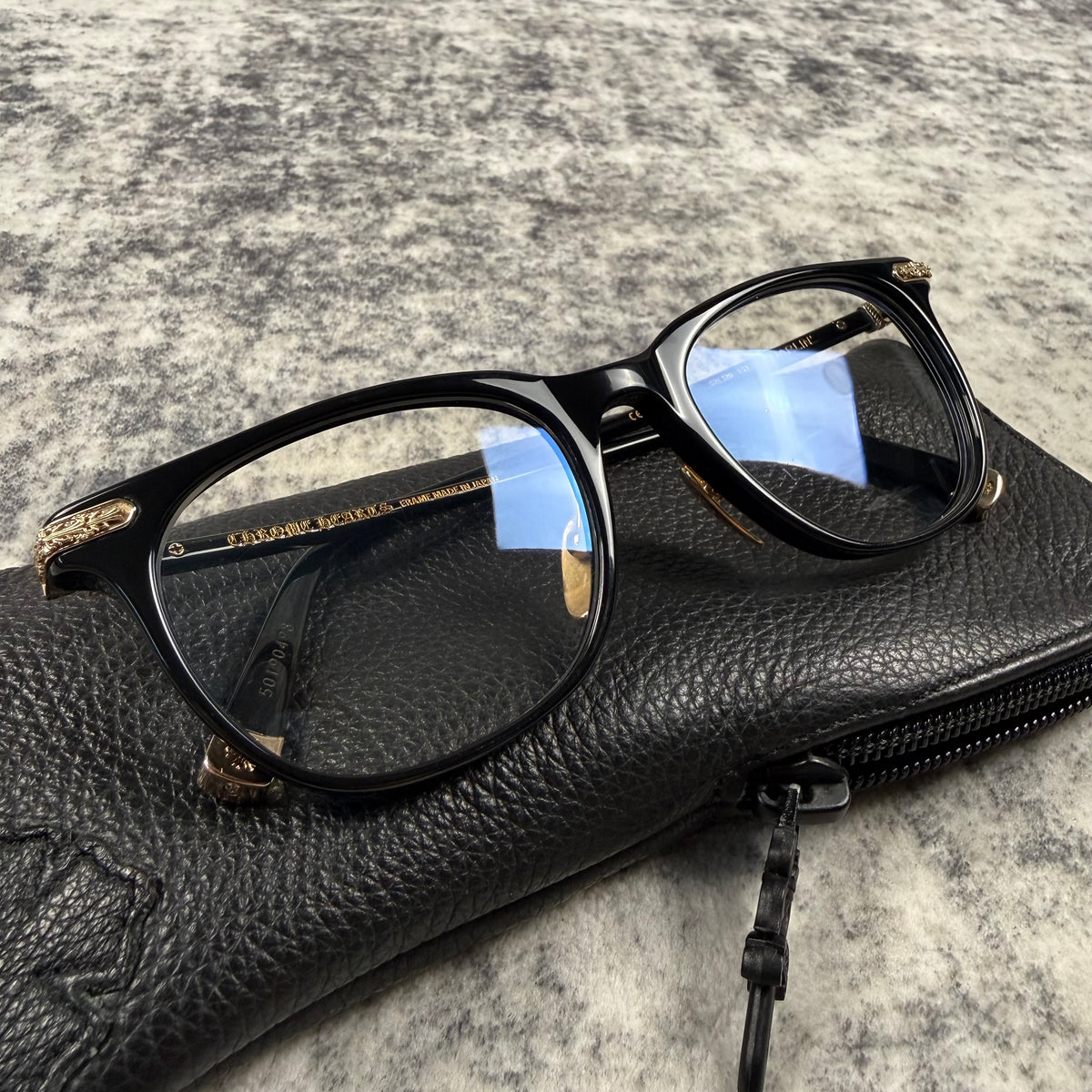 Chrome Hearts DARLIN Black Acetate & 18K Gold Glasses