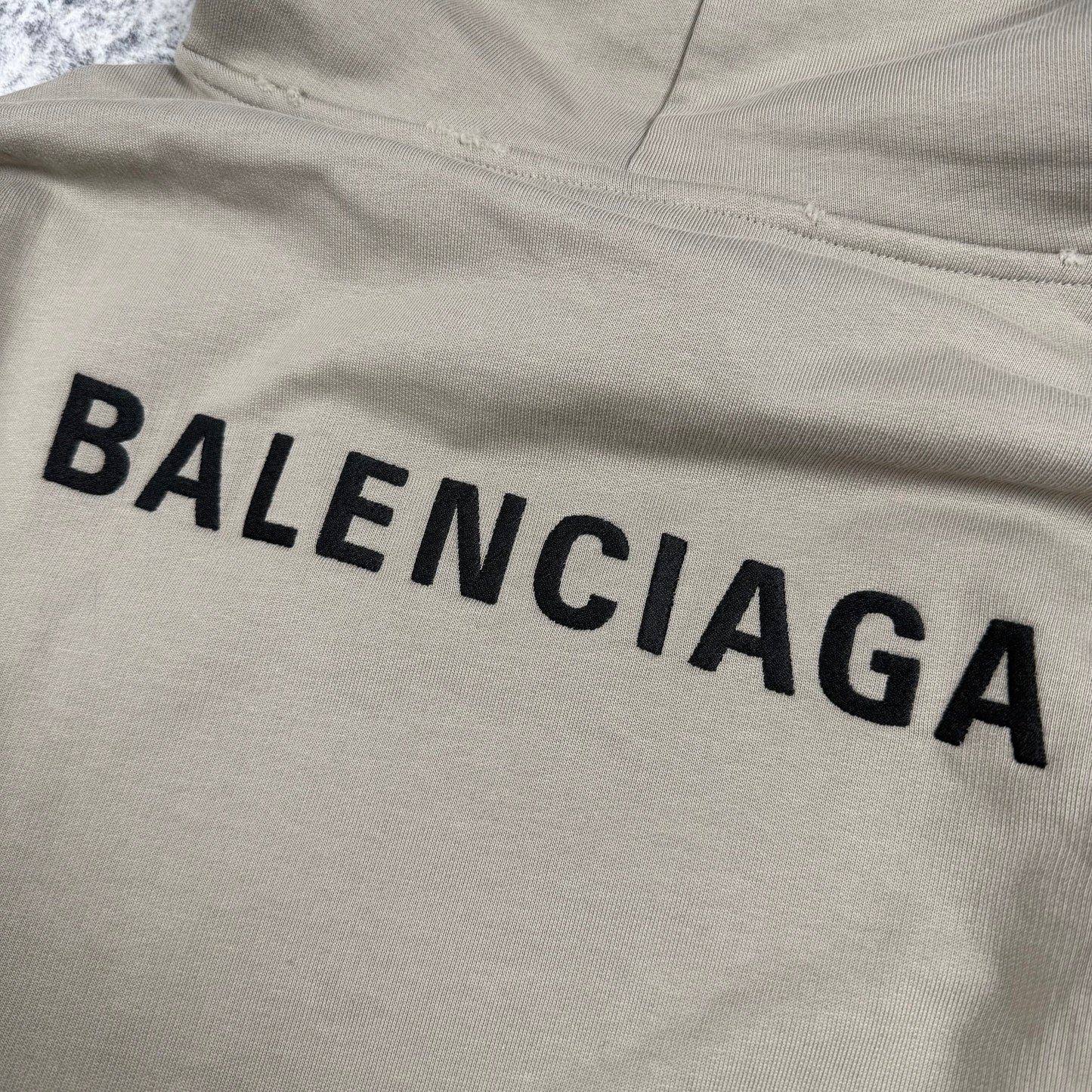 Balenciaga Distressed Embroidered Big Logo Hoodie