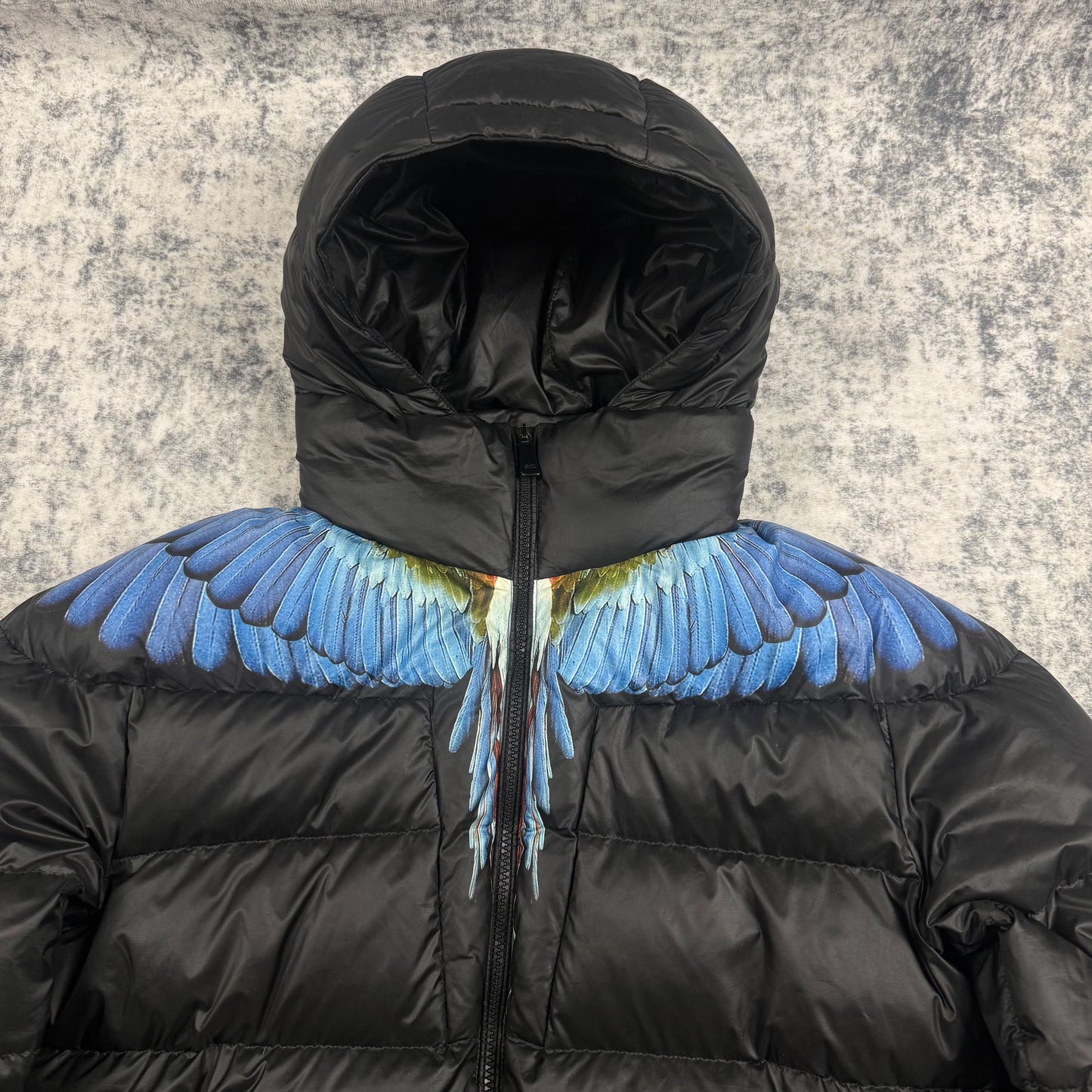 Marcelo Burlon County of Milan Blue Wings Down Puffer Jacket