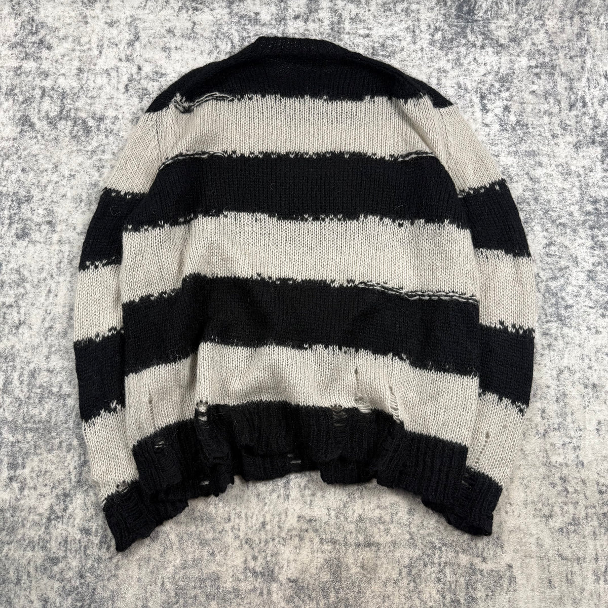 Acne Studios Kantonia Distressed Striped Mohair Sweater