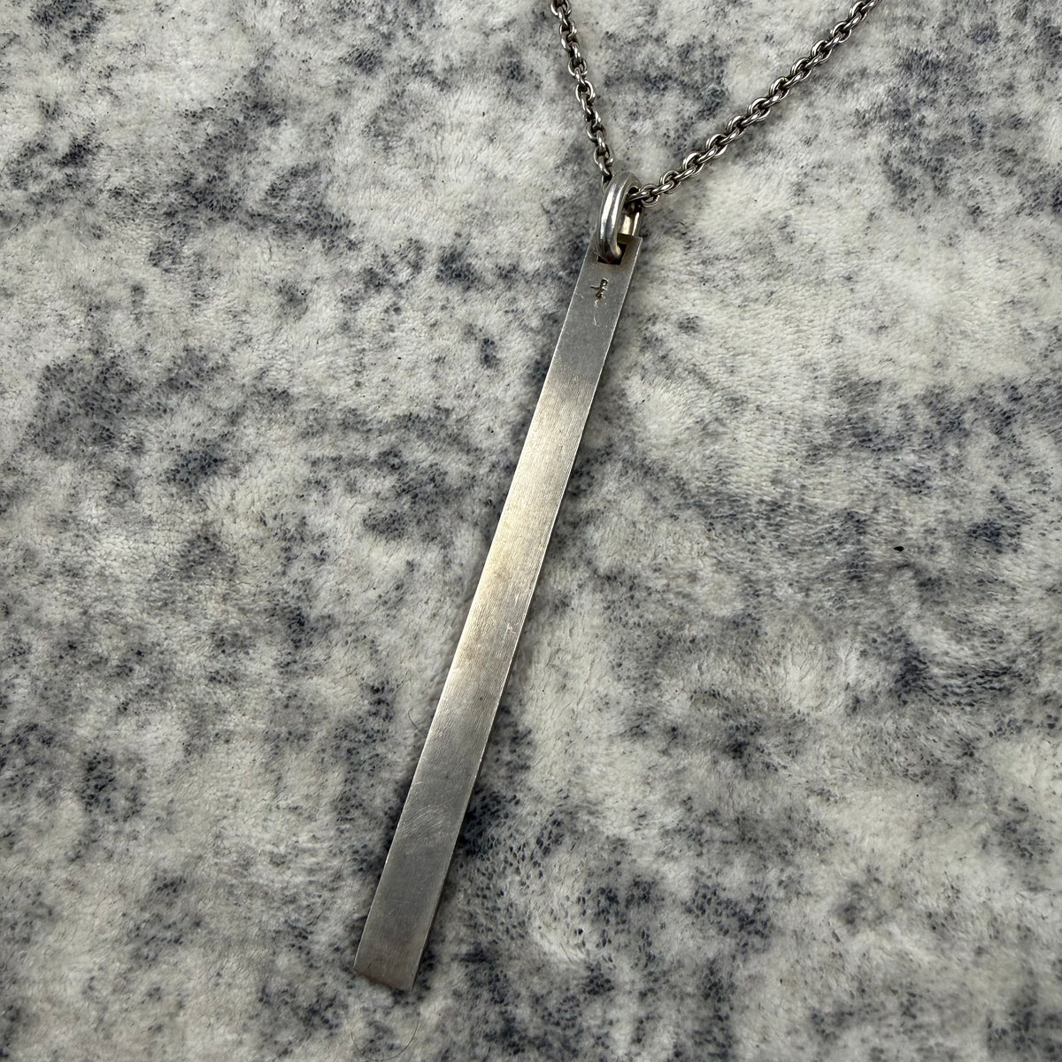 Parts of Four Brushed Sterling Silver Long Plate Necklace