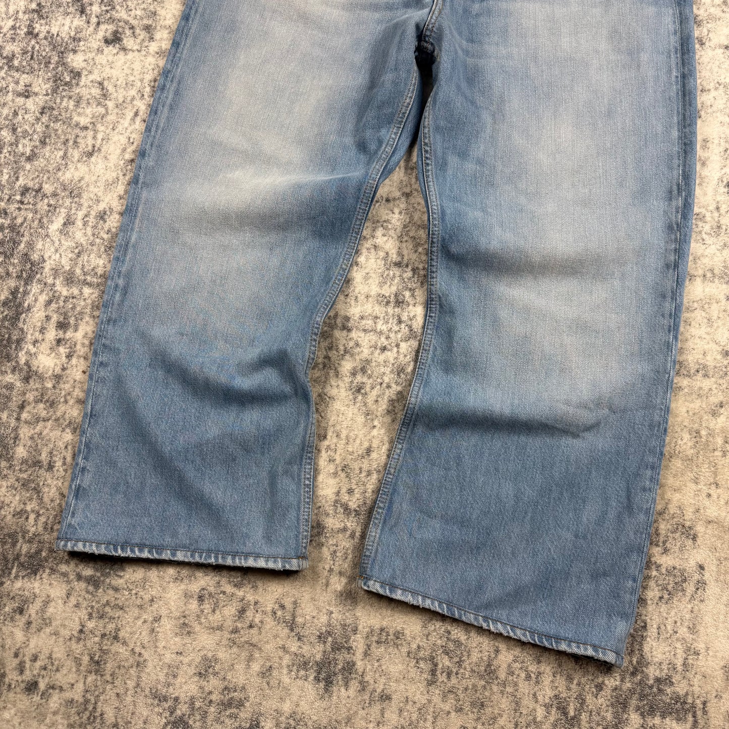 Acne Studios Wide-Leg Distressed Jeans In Light Blue Denim