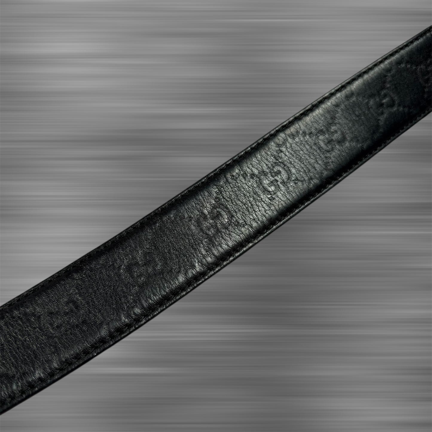 Gucci Monogram Leather ‘Black’ Belt