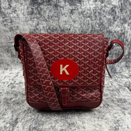 Goyard Grand Bleu MM Personalized “K” Crossbody Messenger Bag