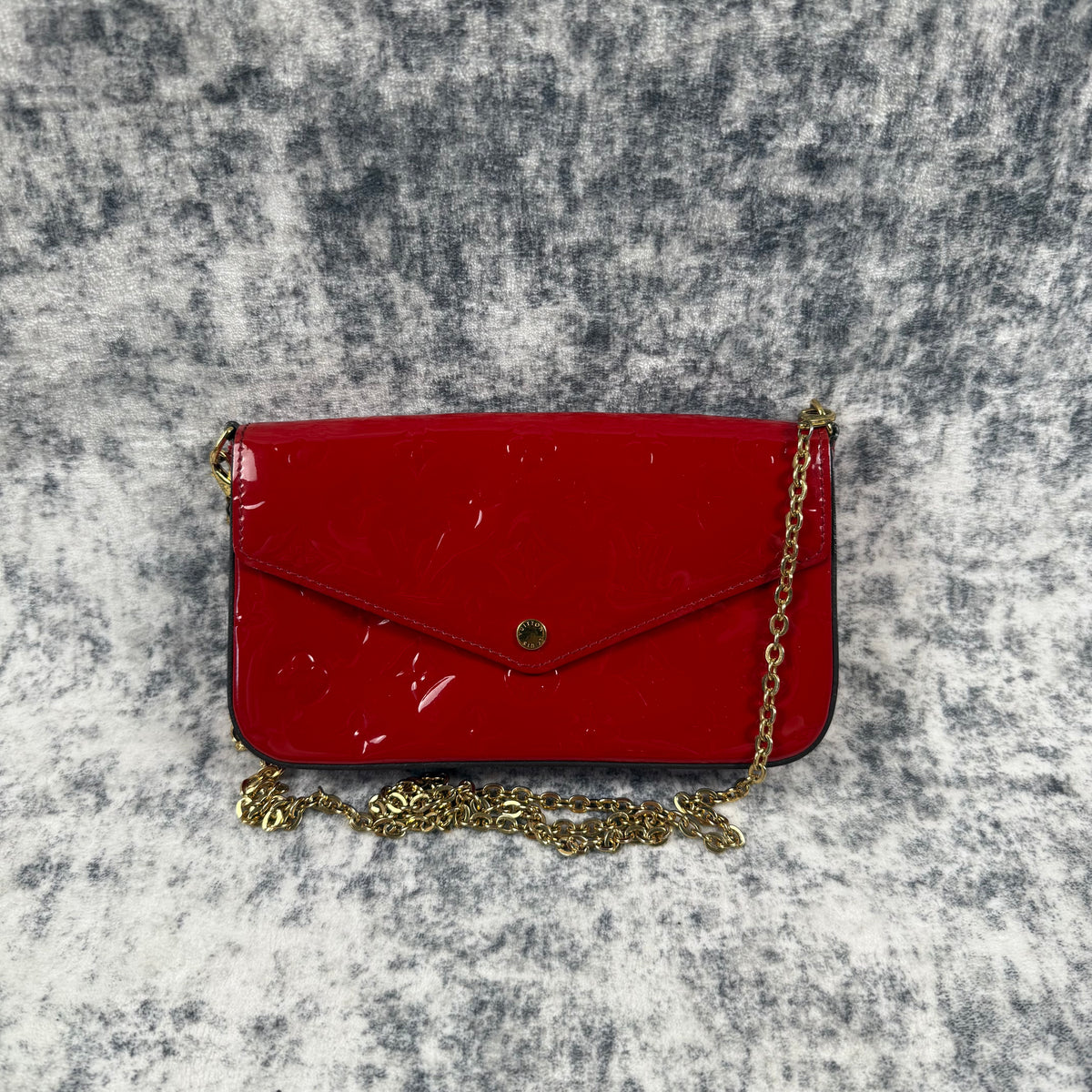 Louis Vuitton Monogram Vernis Pochette Félicie Red Bag