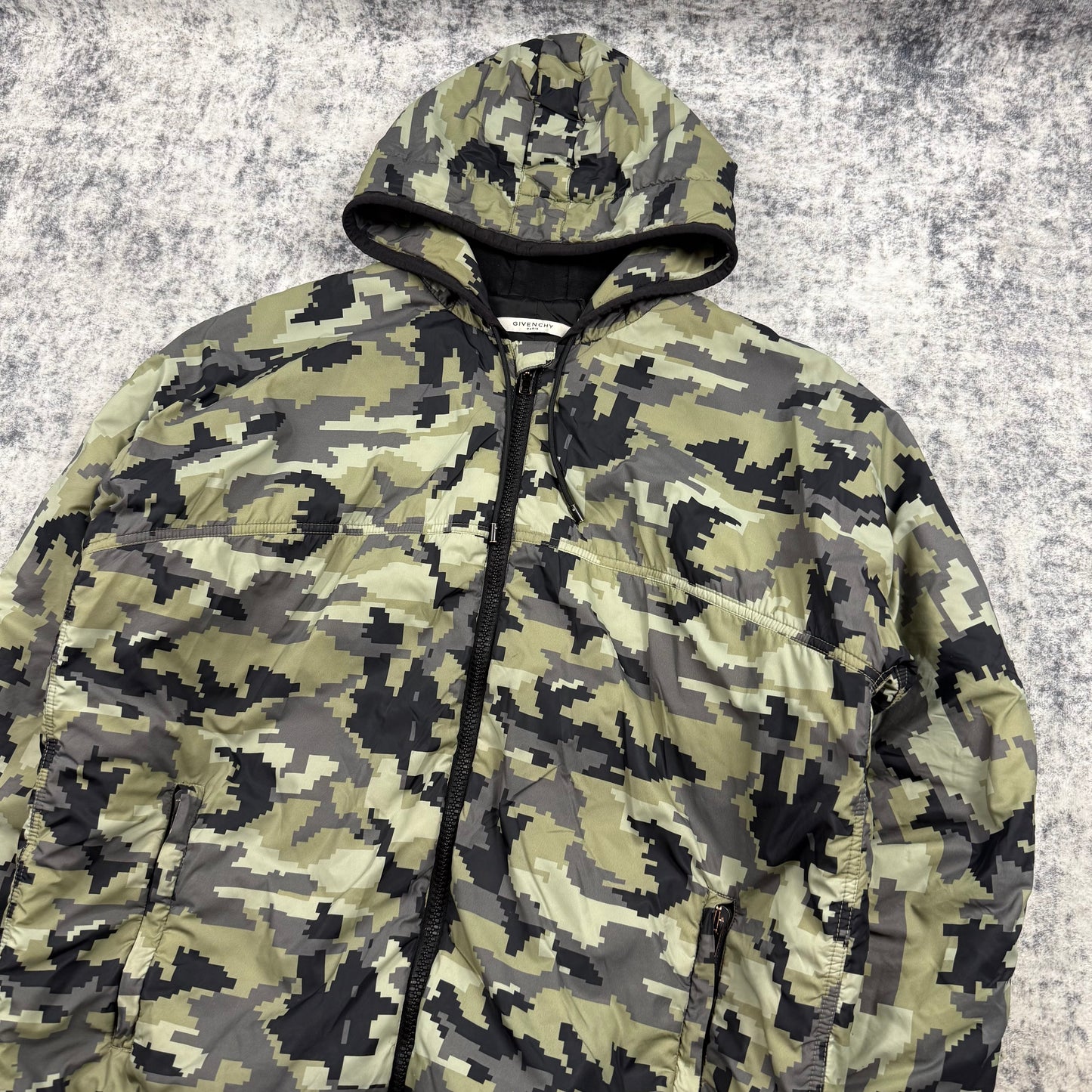 Givenchy FW15 Digital Camo Hooded Puffer Jacket