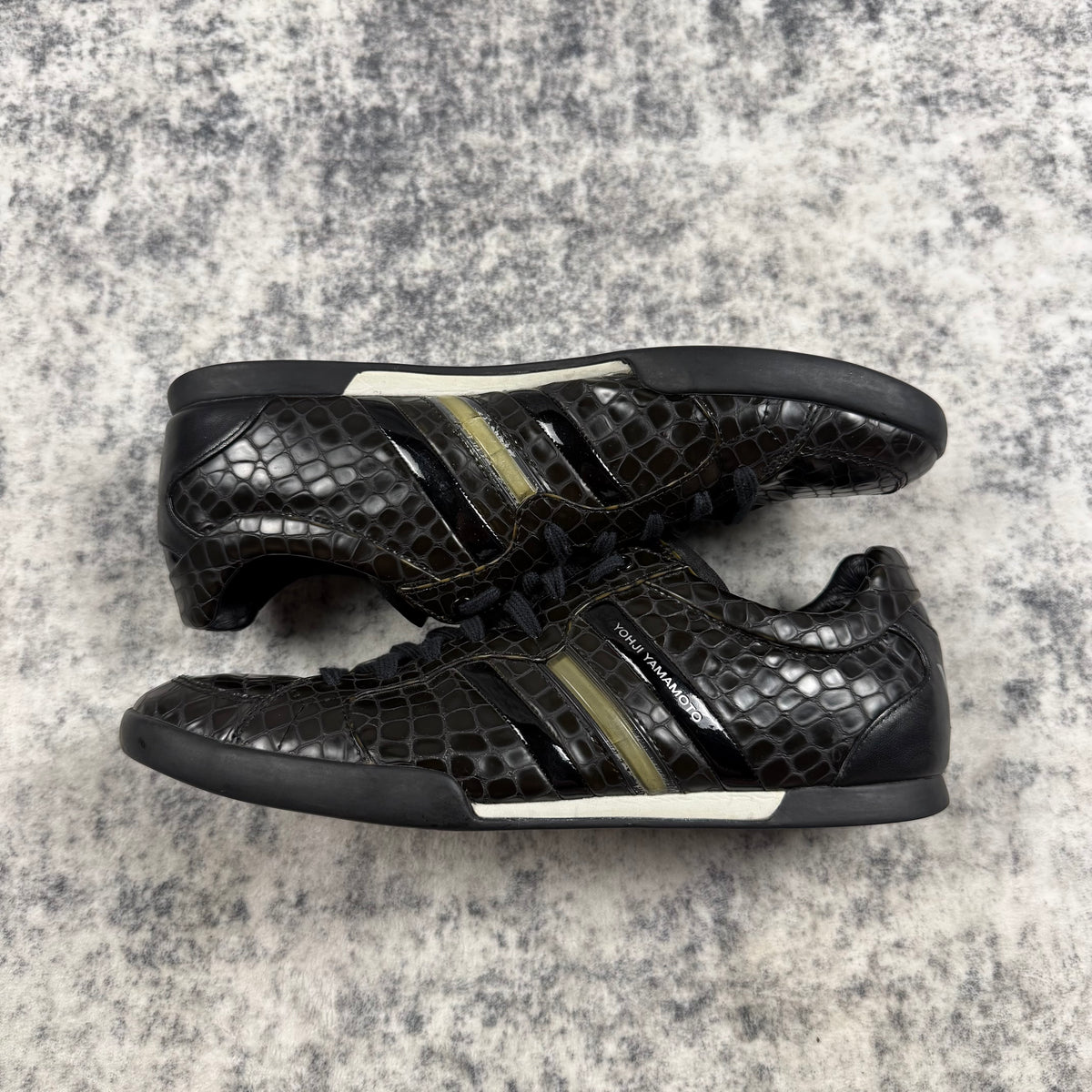 Y-3 x Adidas Croc Embossed Sala Low-Top ‘Black’ Shoes