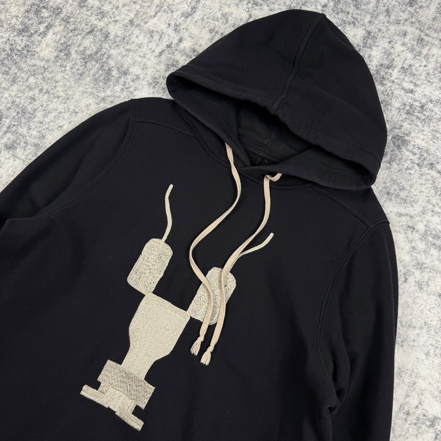 Rick Owens AW16 Gym Embroidered Logo ‘Black’ Hoodie