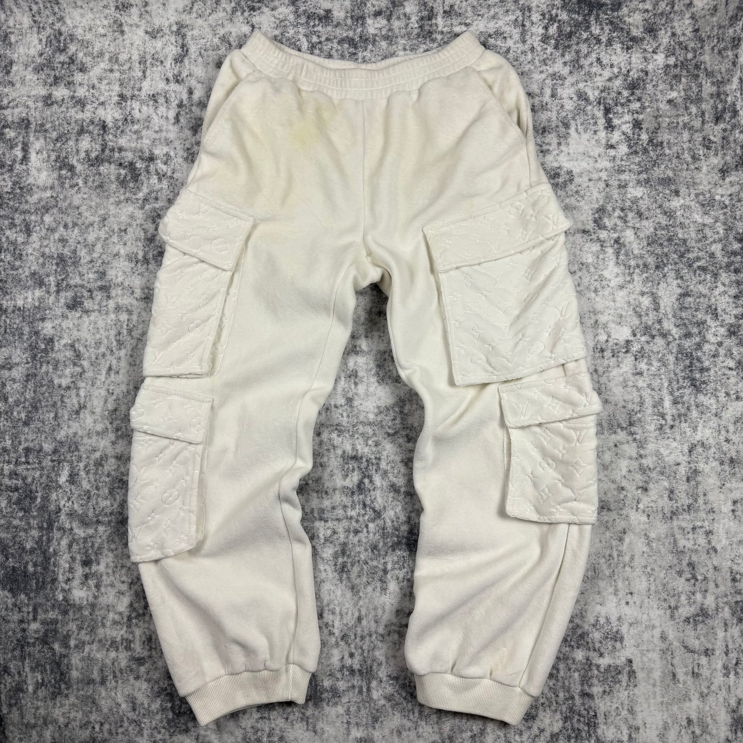 Louis Vuitton Monogram Flocked Logo ‘White’ Sweatpants