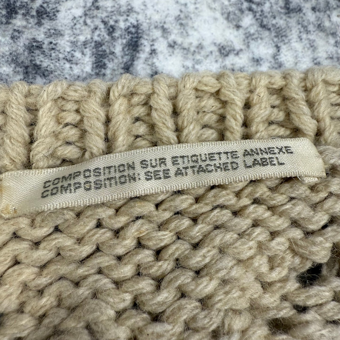 Yohji Yamamoto Fisherman Cable Knit Wool ‘Beige’ Sweater