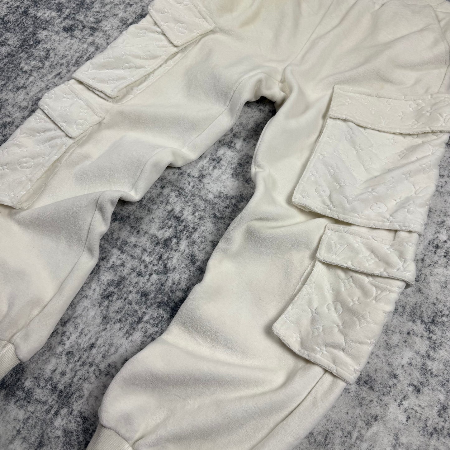 Louis Vuitton Monogram Flocked Logo ‘White’ Sweatpants