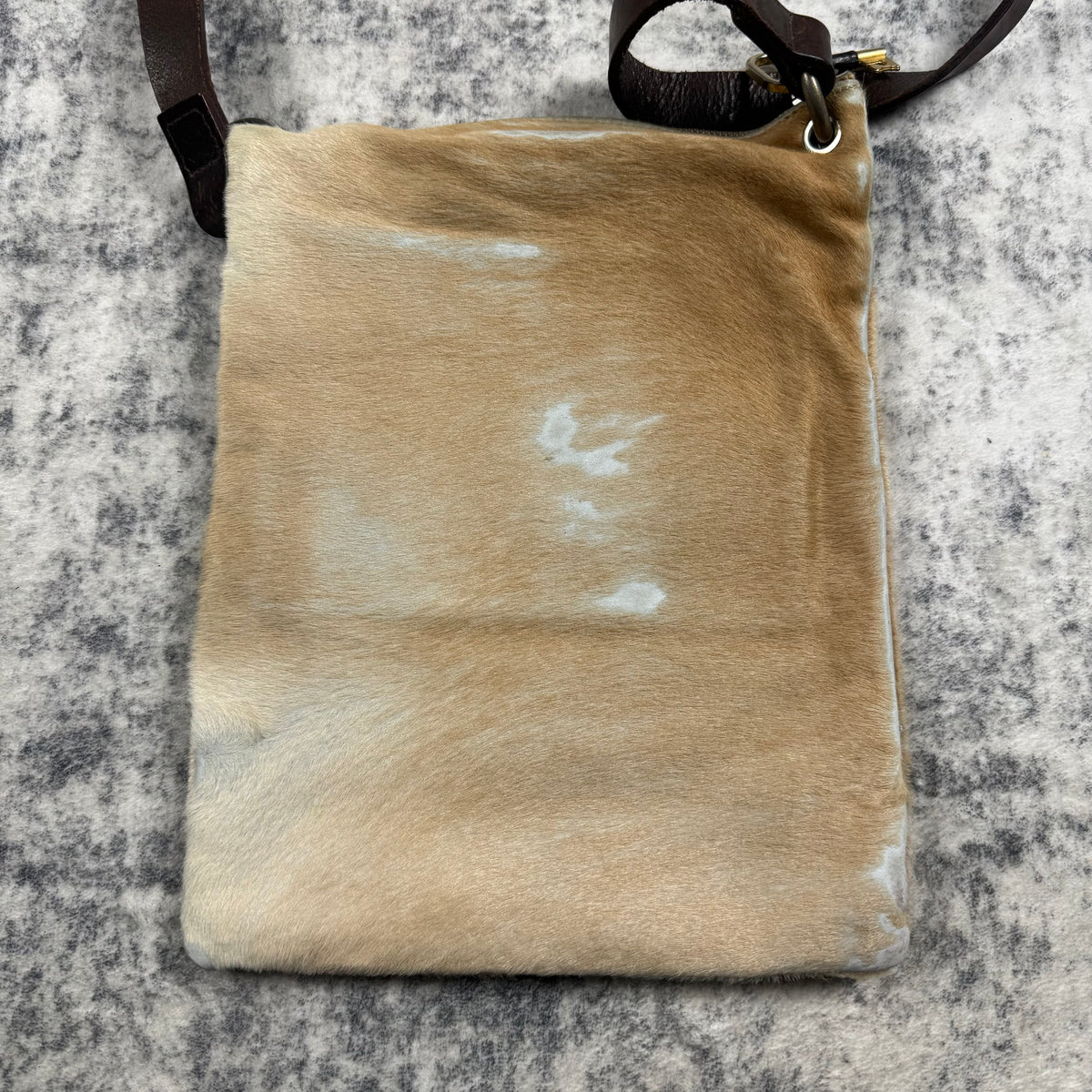 Dries Van Noten Pony Hair Patchwork Leather Crossbody Bag