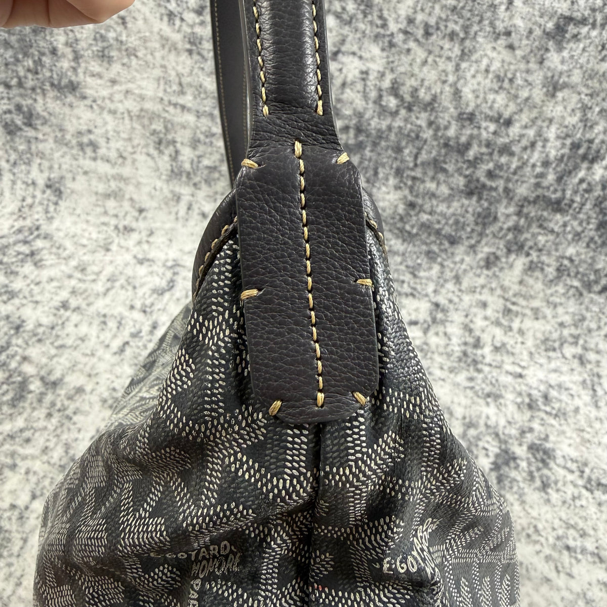 Goyard Grey Goyardine Canvas Hobo Shoulder Bag
