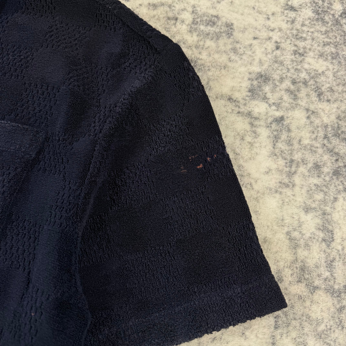 Louis Vuitton Damier French Terry Short-Sleeved Cotton-Blend Shirt