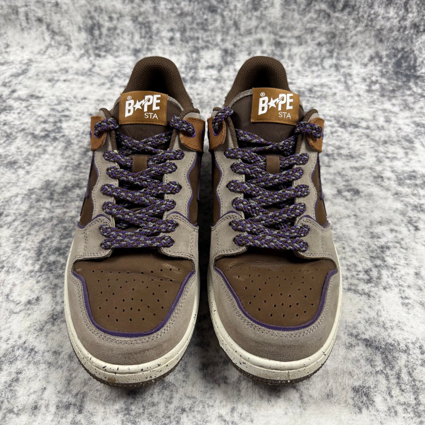 BAPE STA Low ‘Brown/Purple’ Leather Sneakers