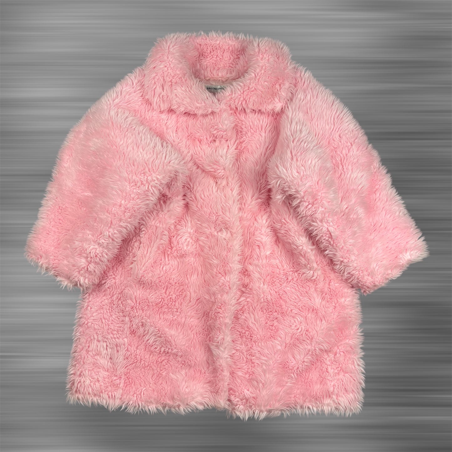 Balenciaga F/W20 Faux Fur Oversized ʼPink’ Coat
