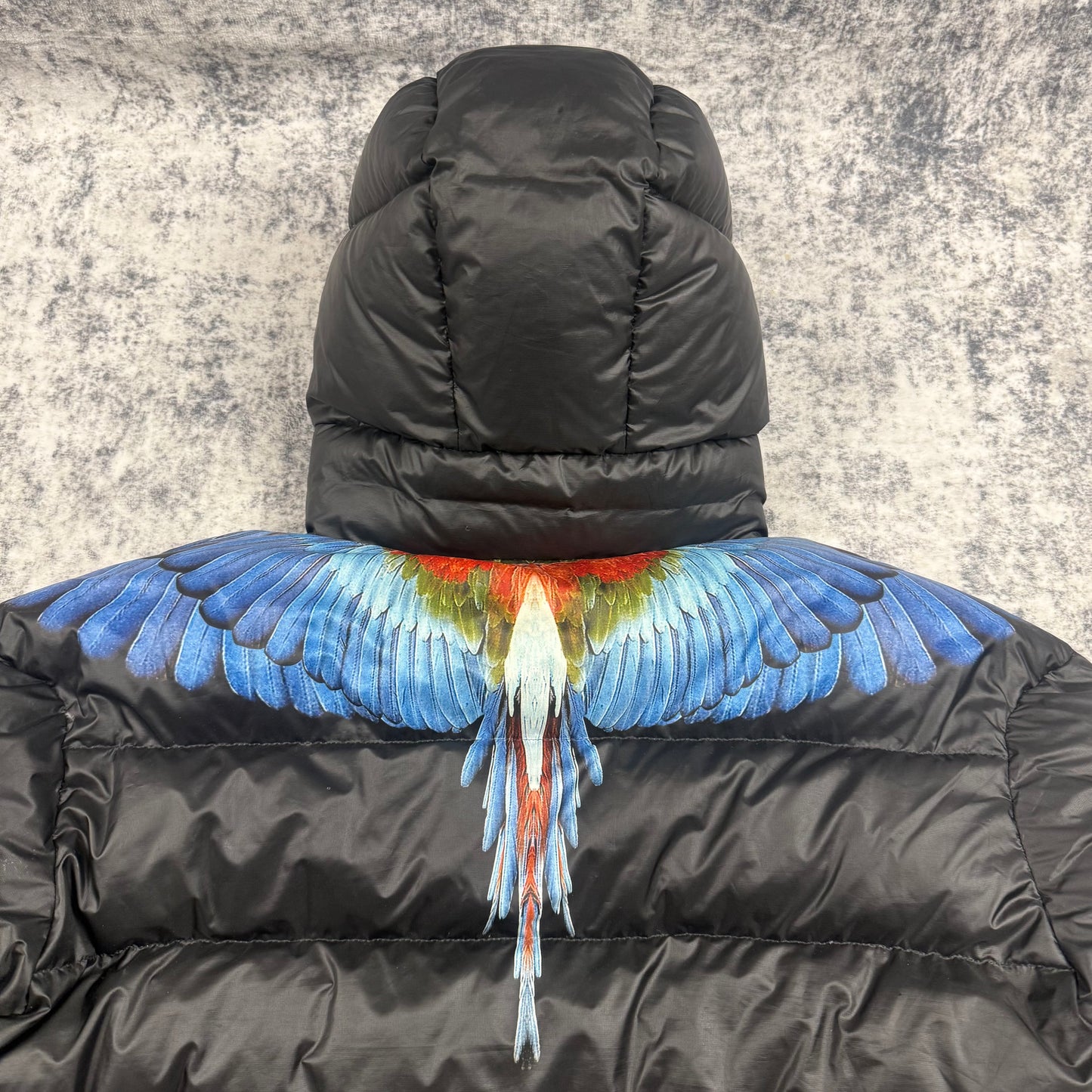 Marcelo Burlon County of Milan Blue Wings Down Puffer Jacket