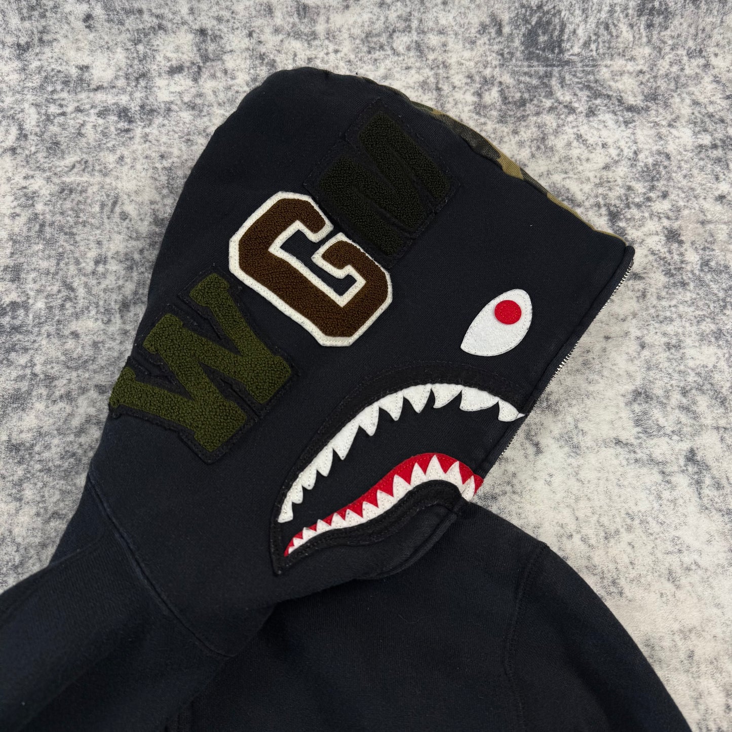 A Bathing Ape 1st Camo Crazy Shark Full Zip Hoodie