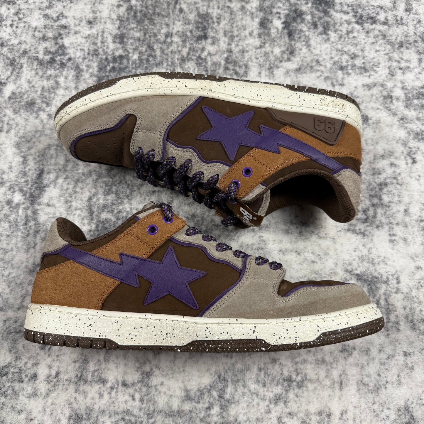 BAPE STA Low ‘Brown/Purple’ Leather Sneakers