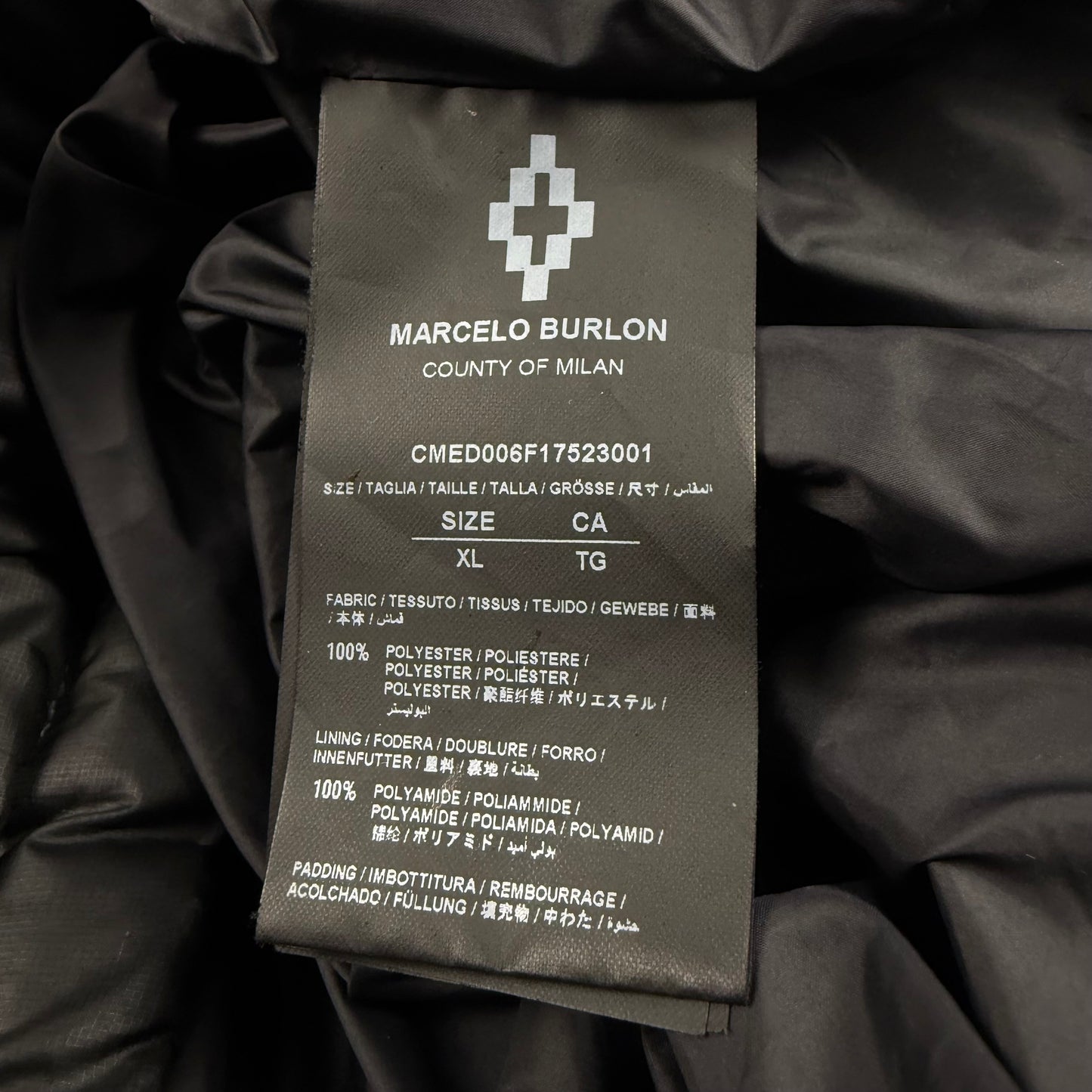 Marcelo Burlon County of Milan Blue Wings Down Puffer Jacket