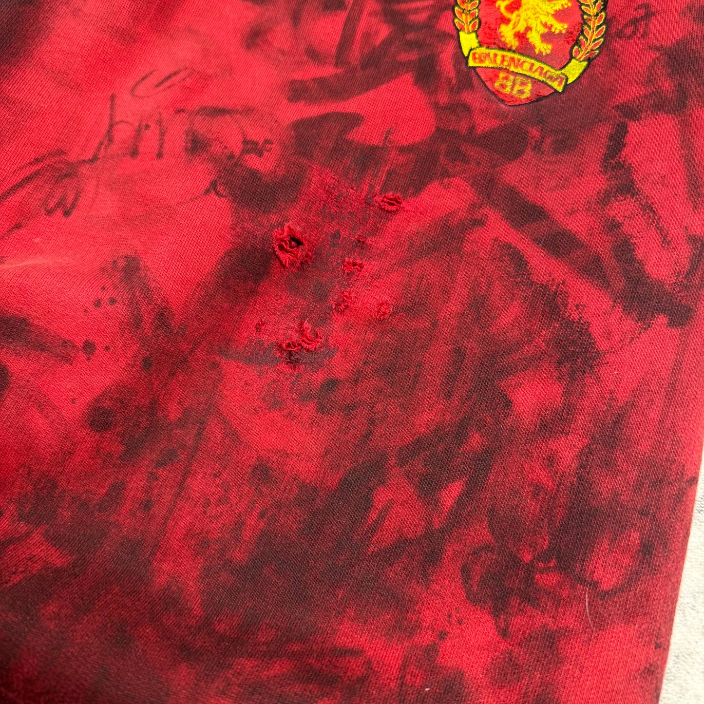 Balenciaga Sample Distressed Graffiti Print ‘Red’ Sweatpants