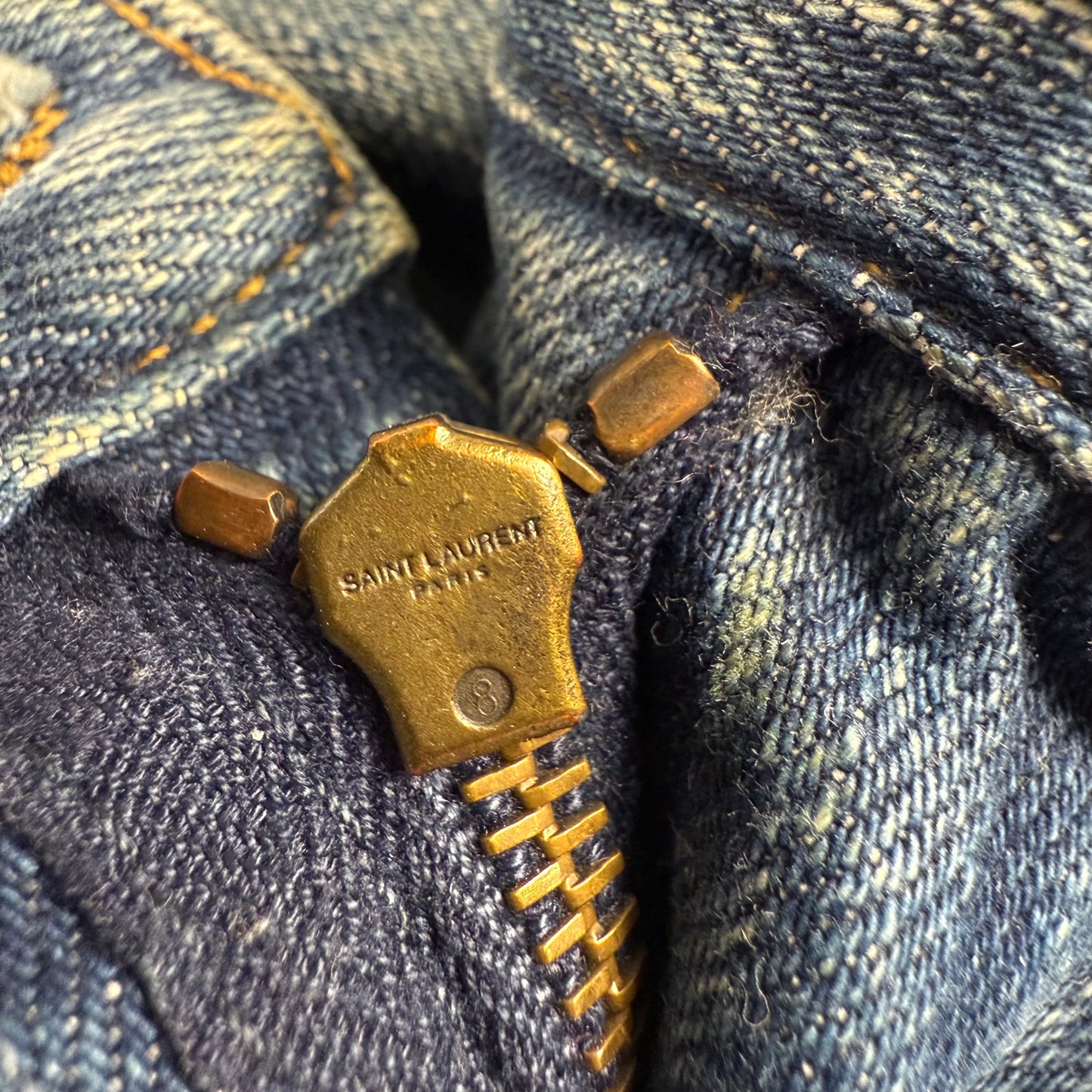 Saint Laurent Paris D02 Distressed Denim Jeans – Hedi Era