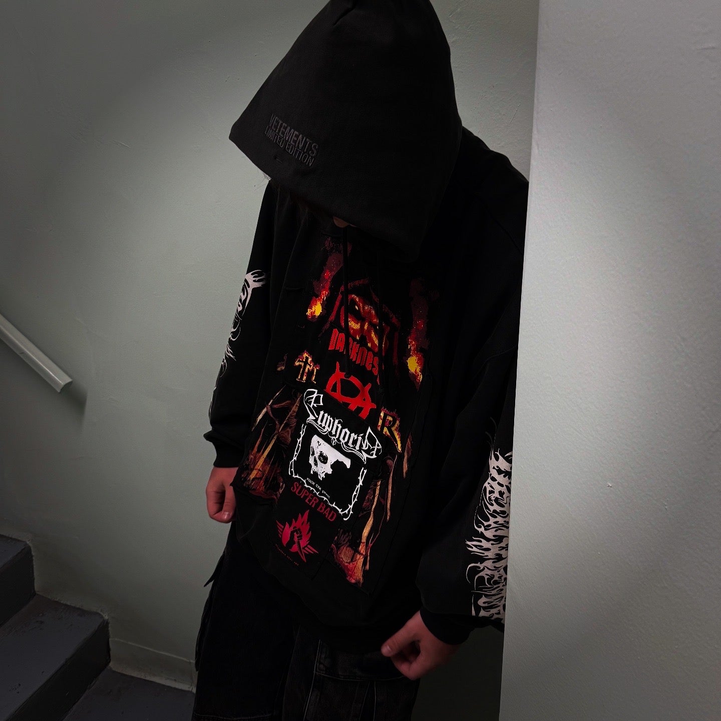 Vetements AW21 Metal Patches Hoodie