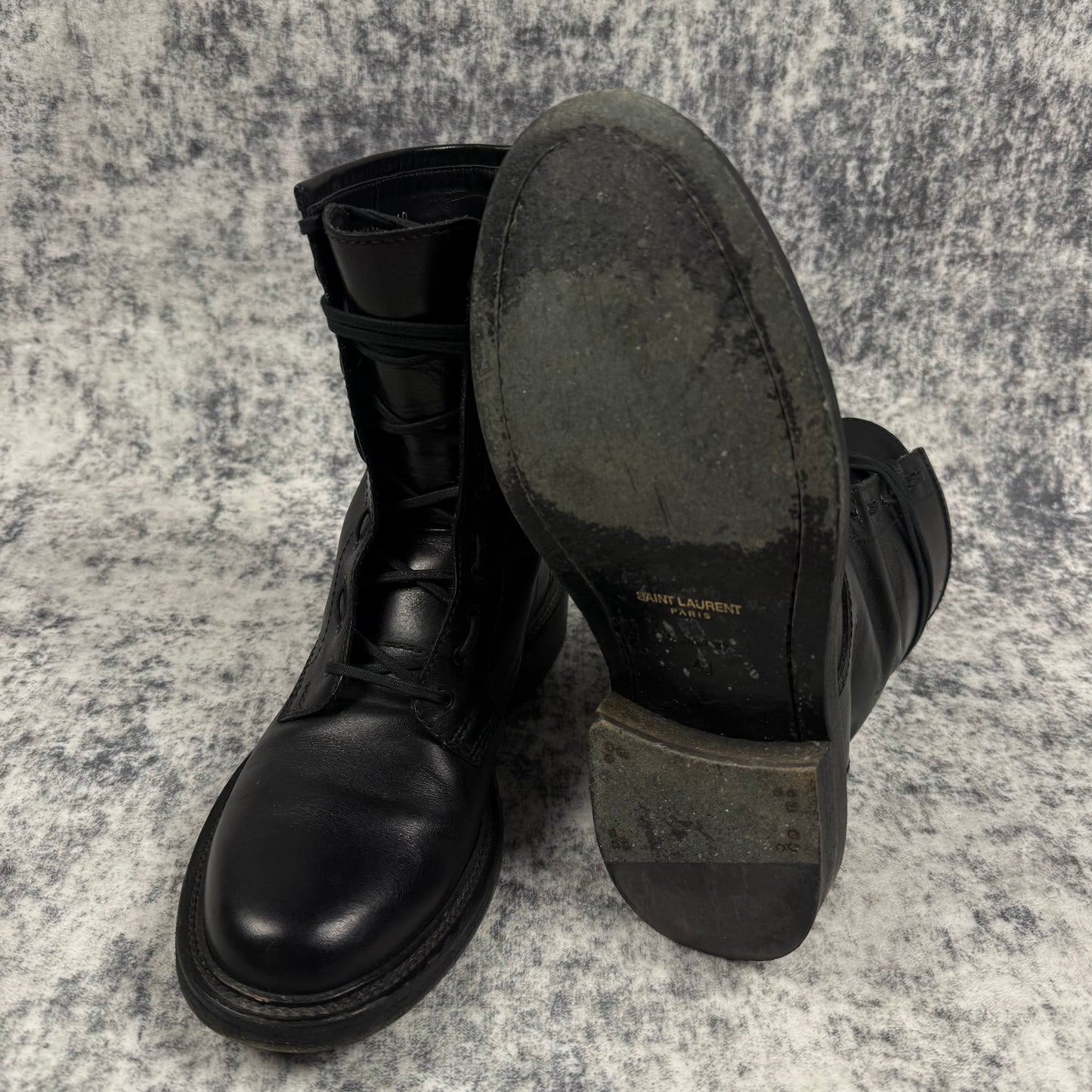 Saint Laurent Paris AW14-15 ‘Ranger’ Combat Lace-up Leather Boots