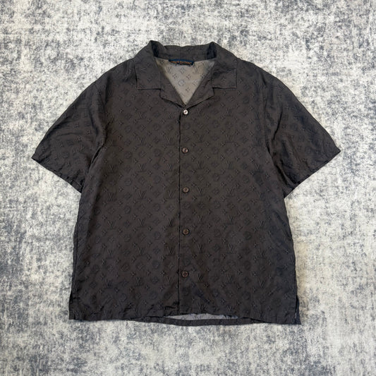 Louis Vuitton Printed Monogram Short-Sleeved Silk Shirt