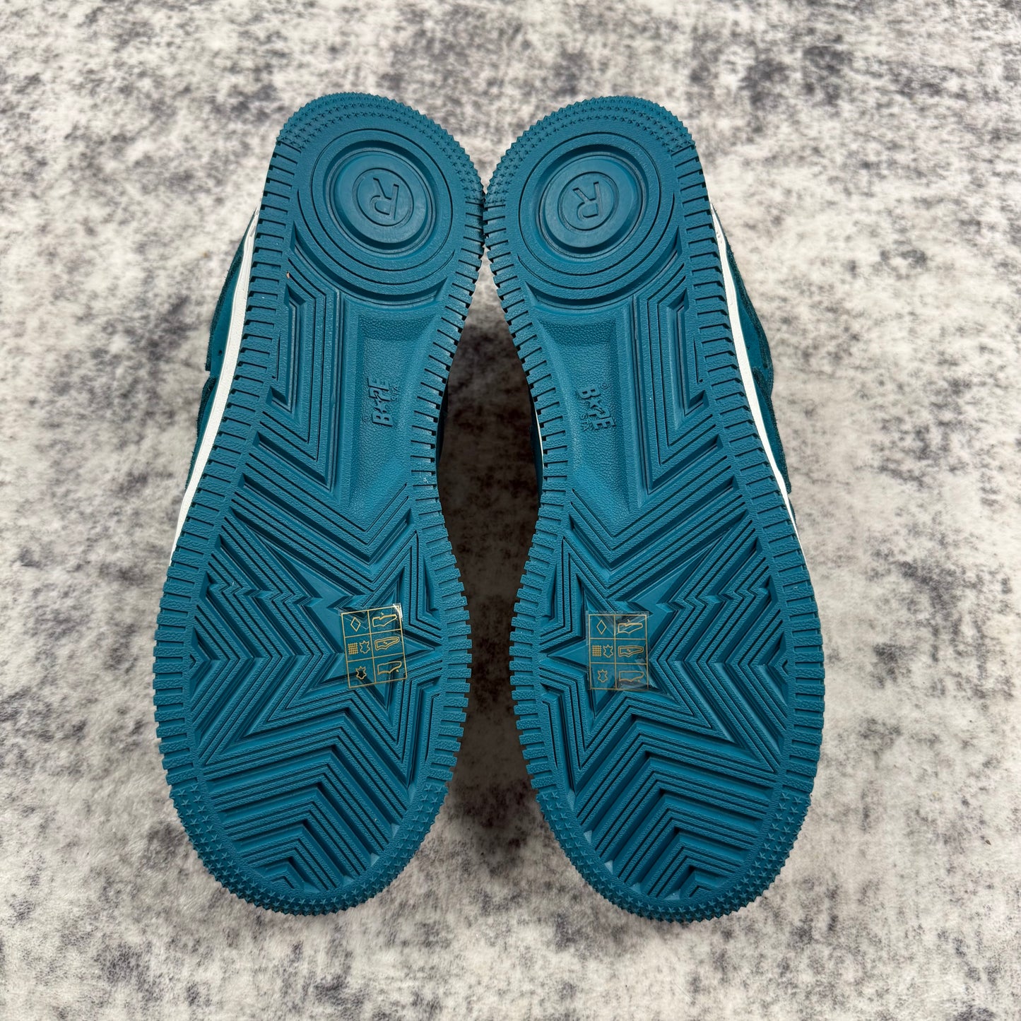 BAPE STA Teal Monotone Suede Low Top Sneakers