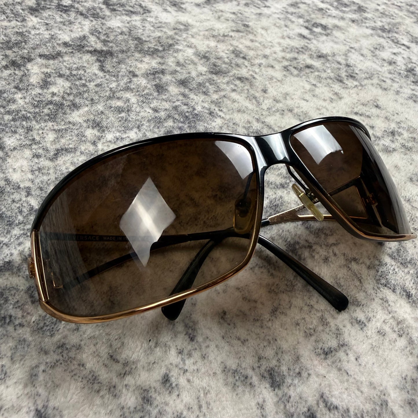 Vintage Versace Medusa Shield ‘Gold/Brown’ Sunglasses