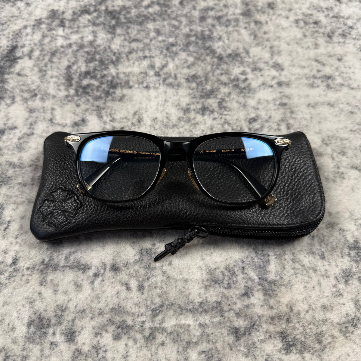 Chrome Hearts DARLIN Black Acetate & 18K Gold Glasses
