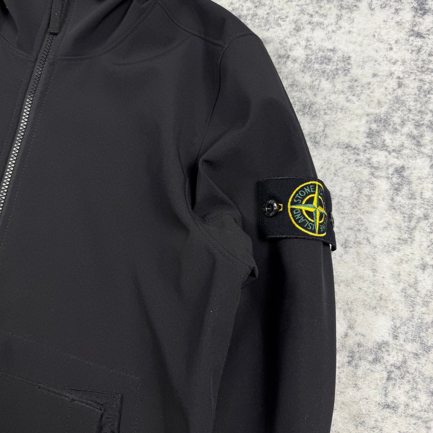 Stone Island Soft Shell-R Hooded ʼBlack’ Jacket