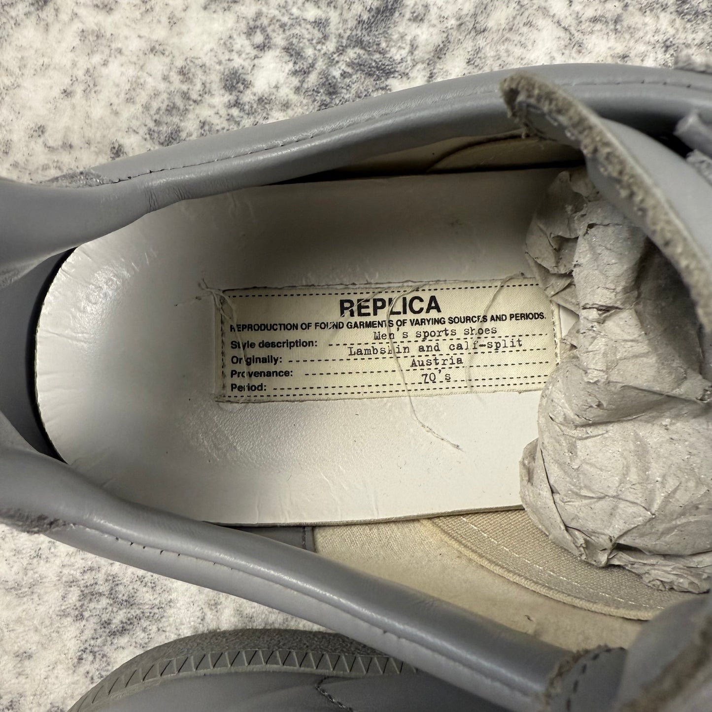 Masion Margiela Replica ‘Grey’ Low Shoes