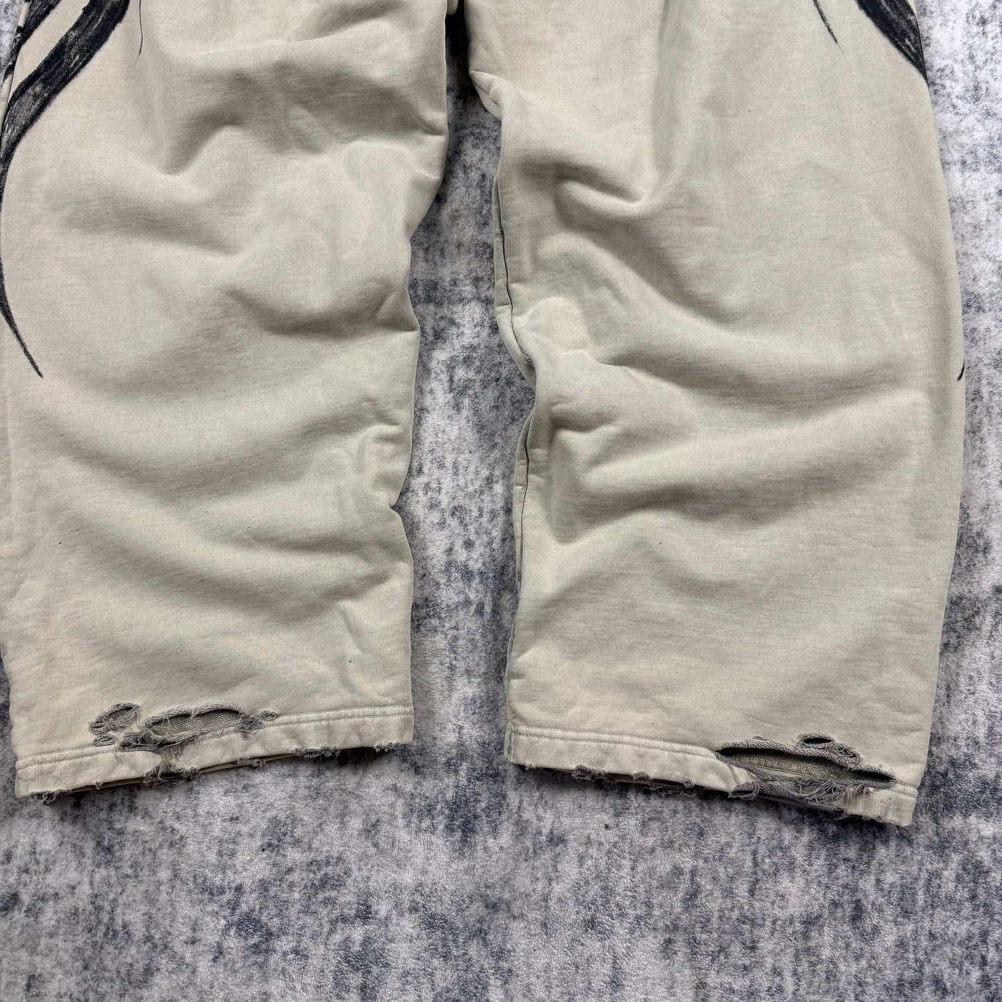 Balenciaga Distressed Baggy Tribal ‘Beige’ Sweatpants