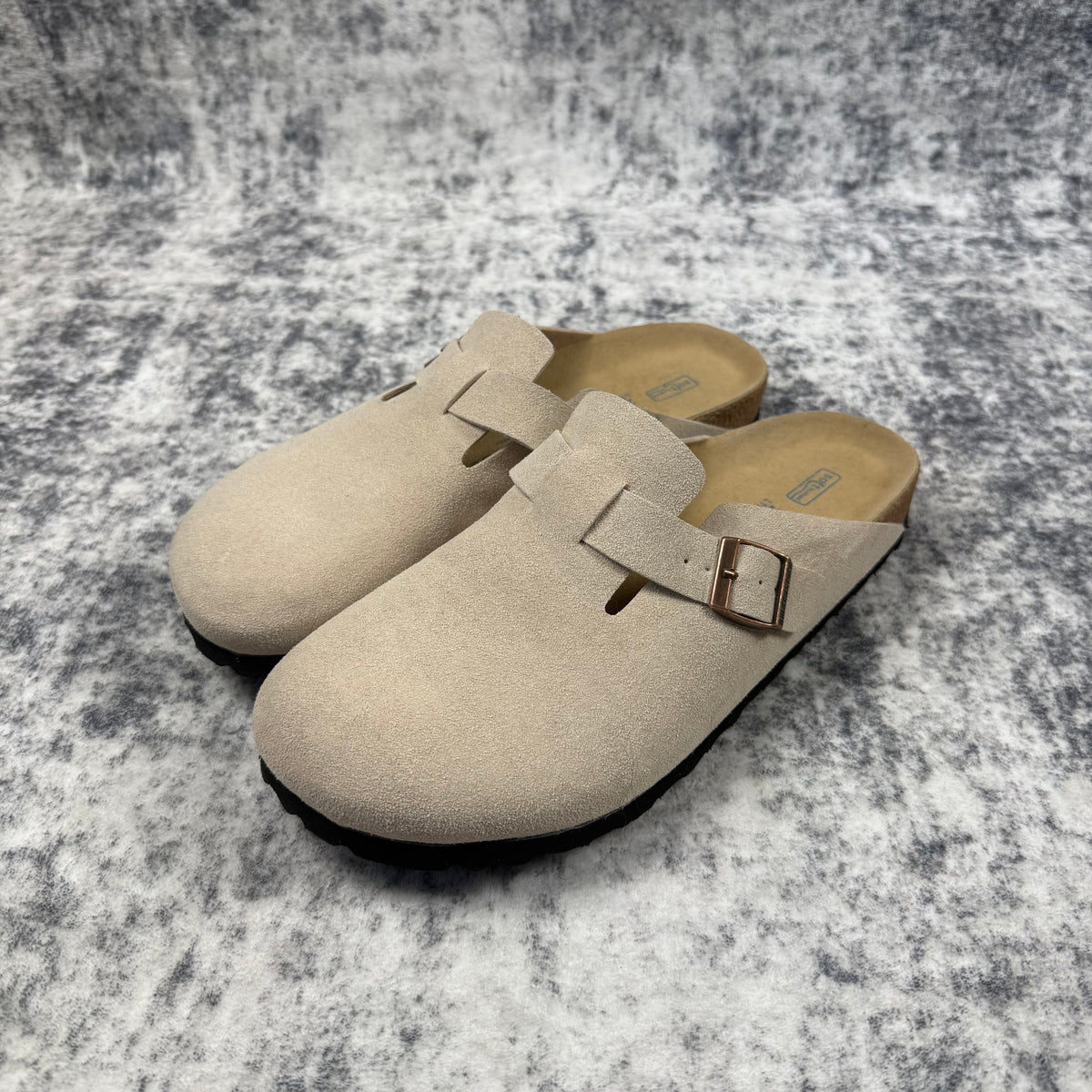 Birkenstock Boston Soft Footbed Suede Leather Taupe Clogs