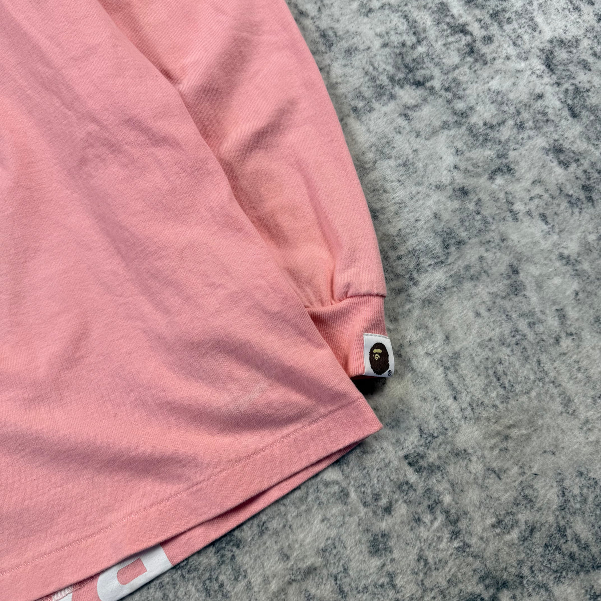 BAPE Bathing Ape Pink Repeated Logo Long Sleeve
