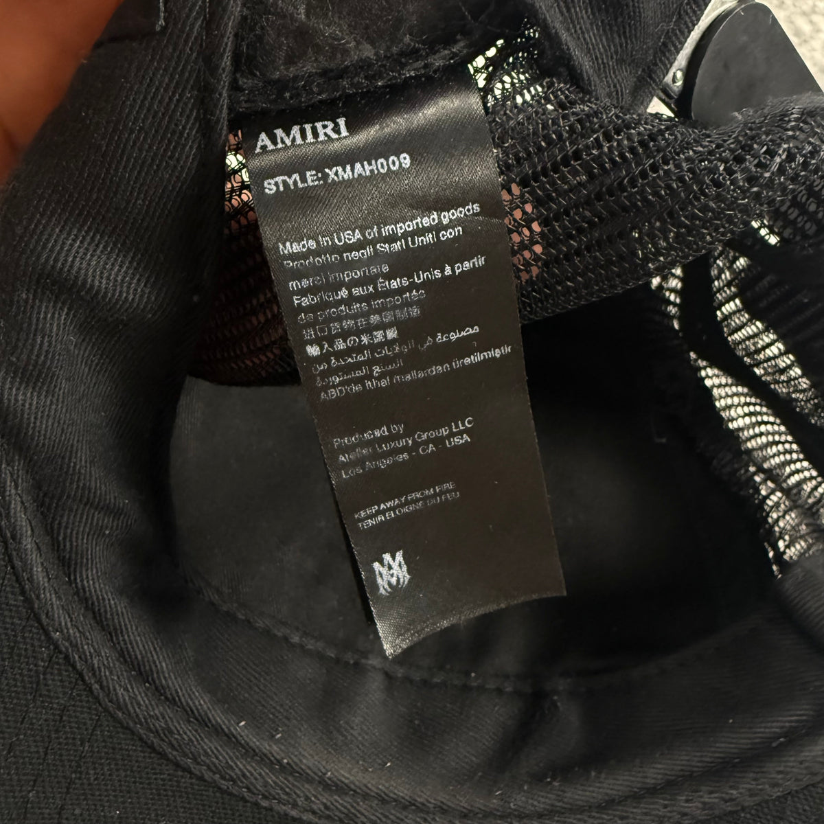 Amiri M.A. Logo Black Trucker Hat