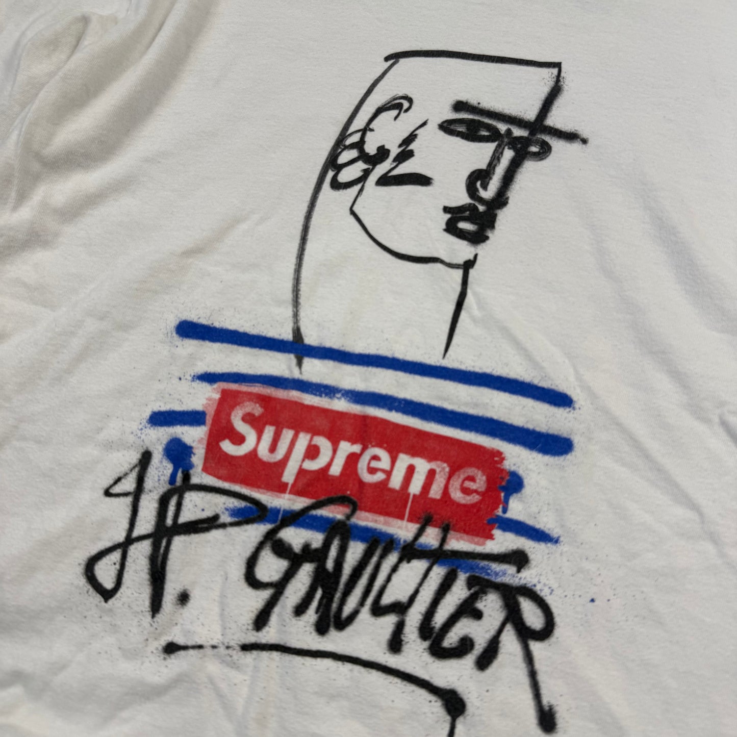 Supreme x Jean Paul Gaultier SS19 Graffiti ‘White’ T-Shirt