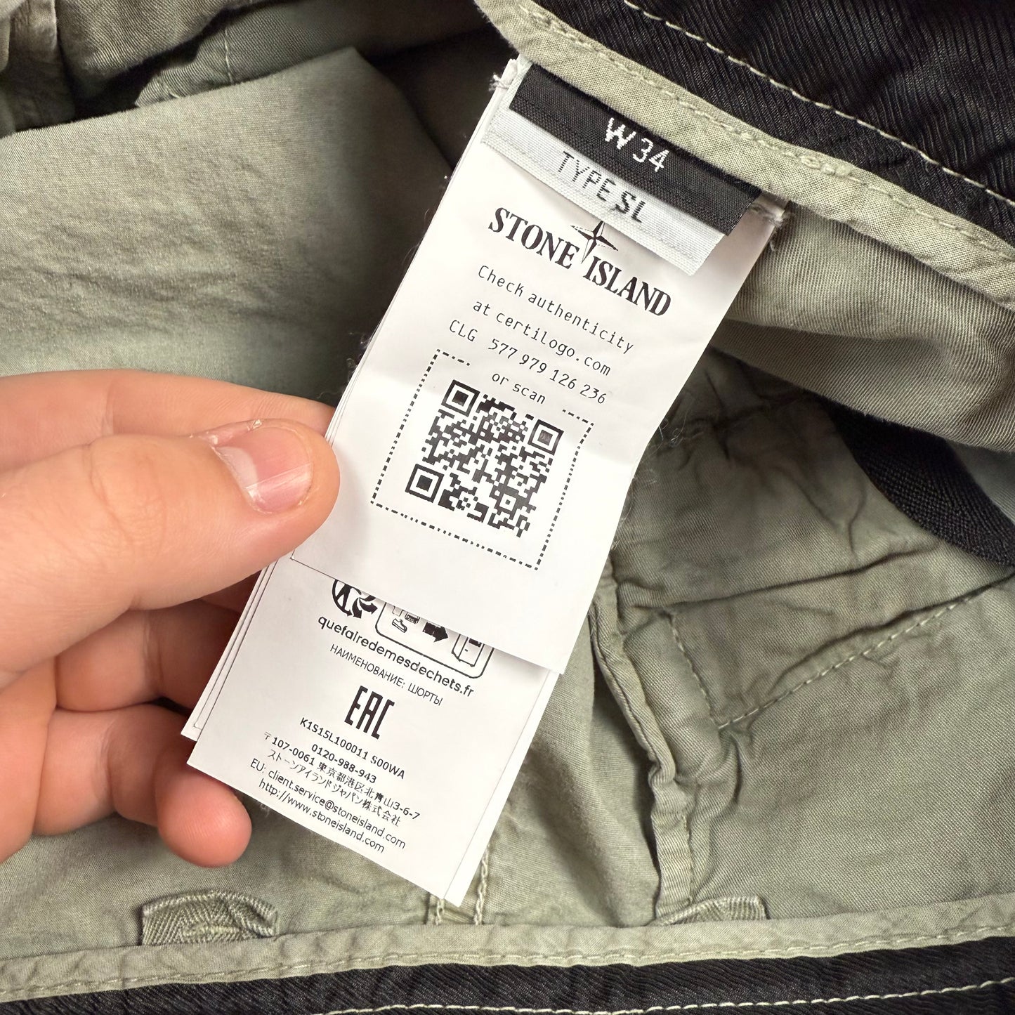 Stone Island Patch Cargo Shorts ‘Sage Green’