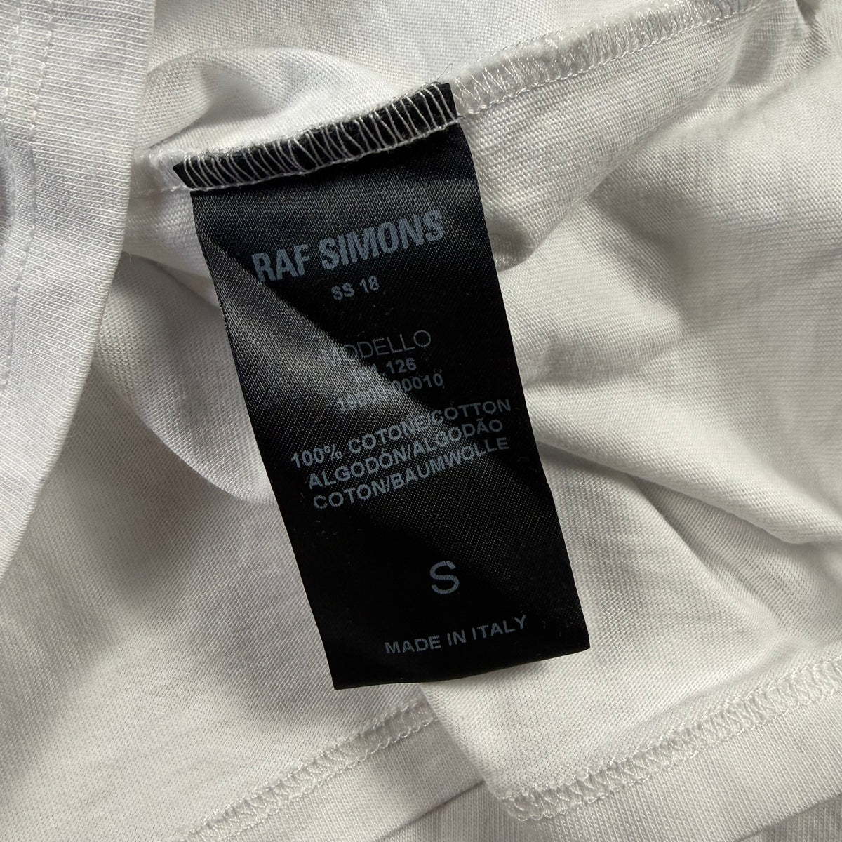 Raf Simons SS18 Double-Sided Text Graphic T-Shirt