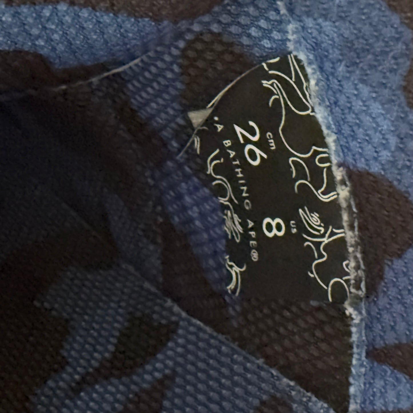 BAPE STA Blue & Black Patent Leather Low Top Sneakers