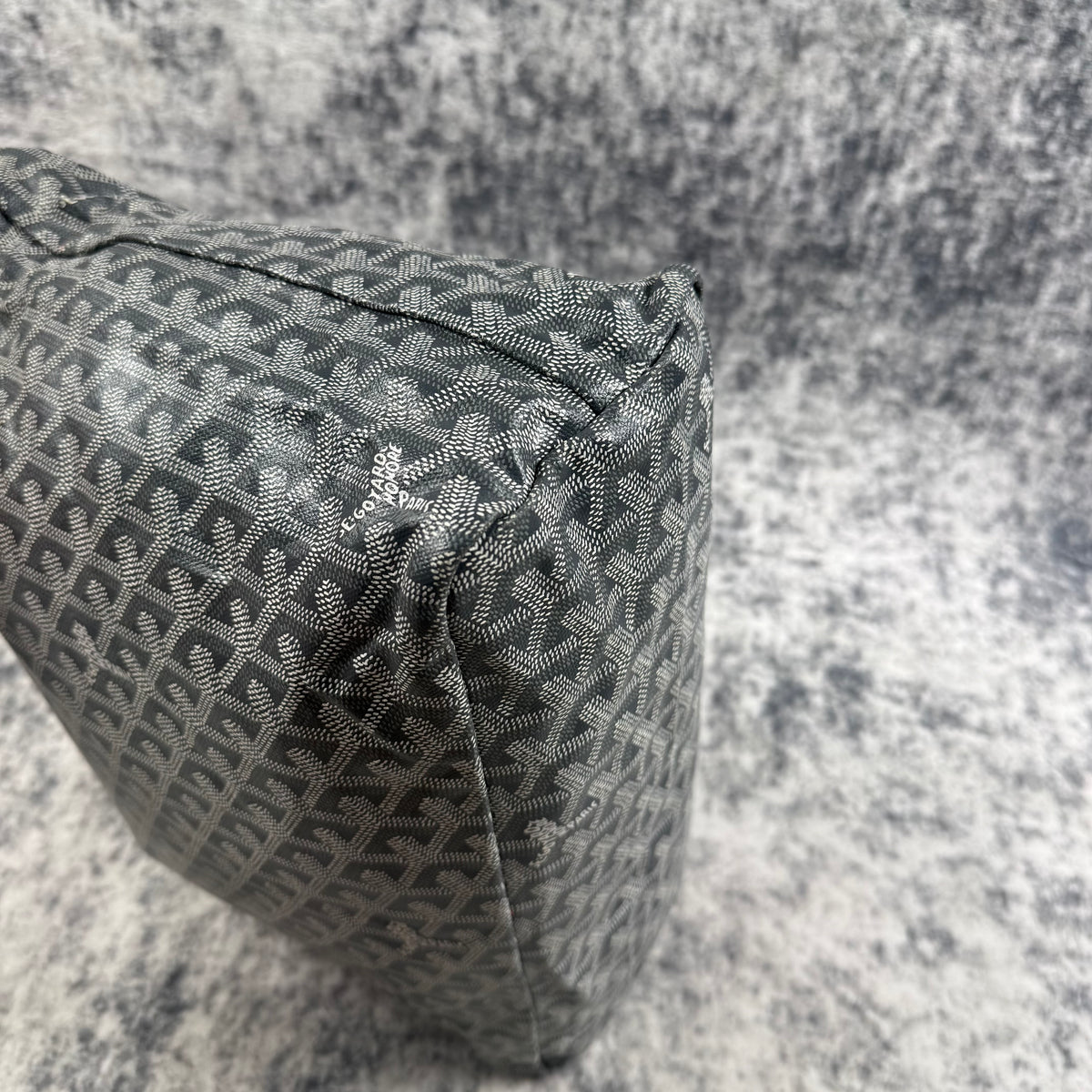 Goyard Grey Goyardine Canvas Hobo Shoulder Bag