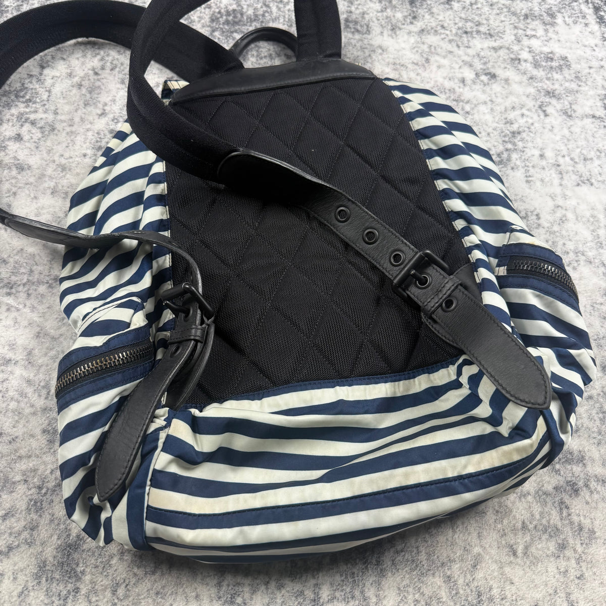 Burberry Striped Knight Embroidered Nylon Backpack