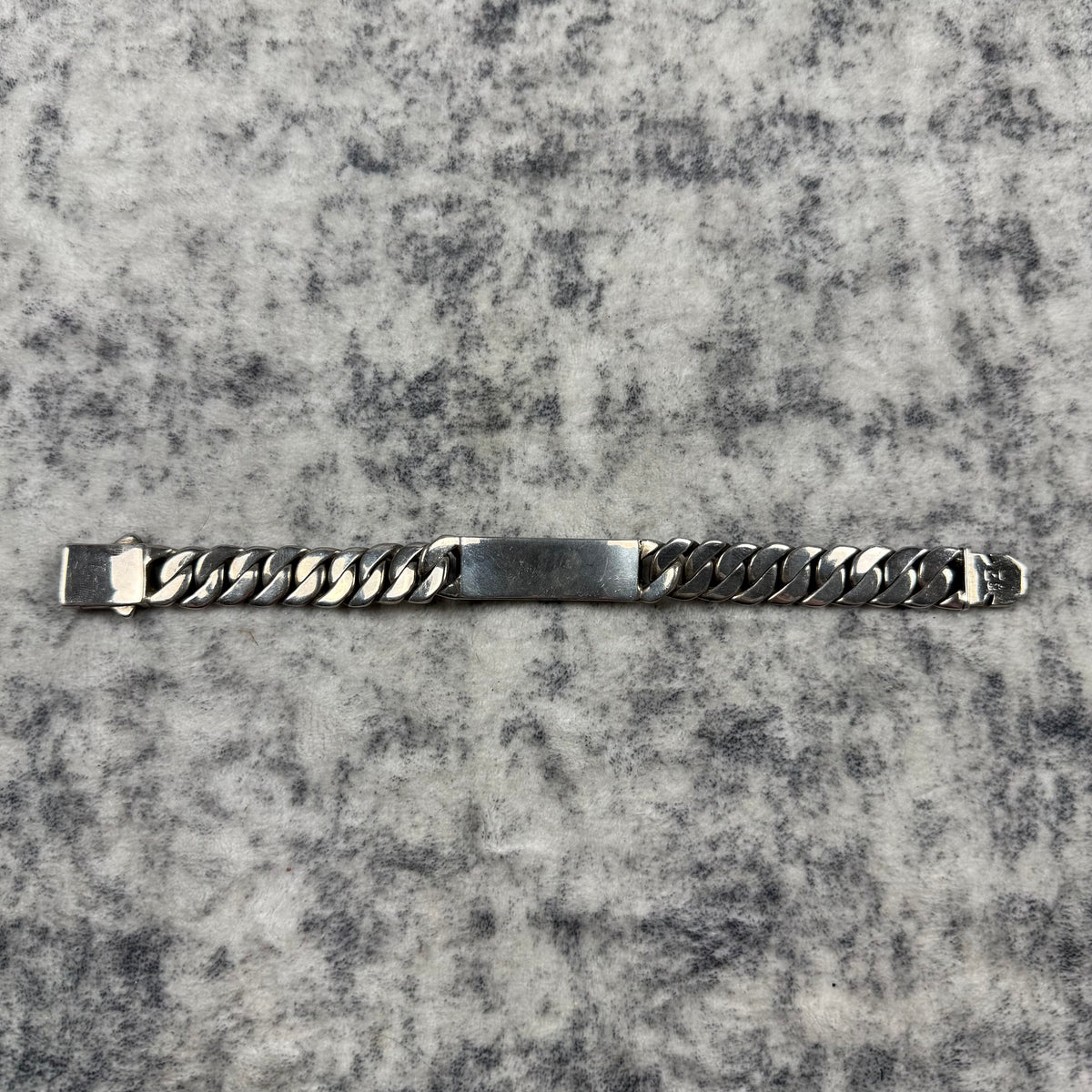 Clocks + Colours 925 Sterling Silver Black Stone Cuban Link Bracelet