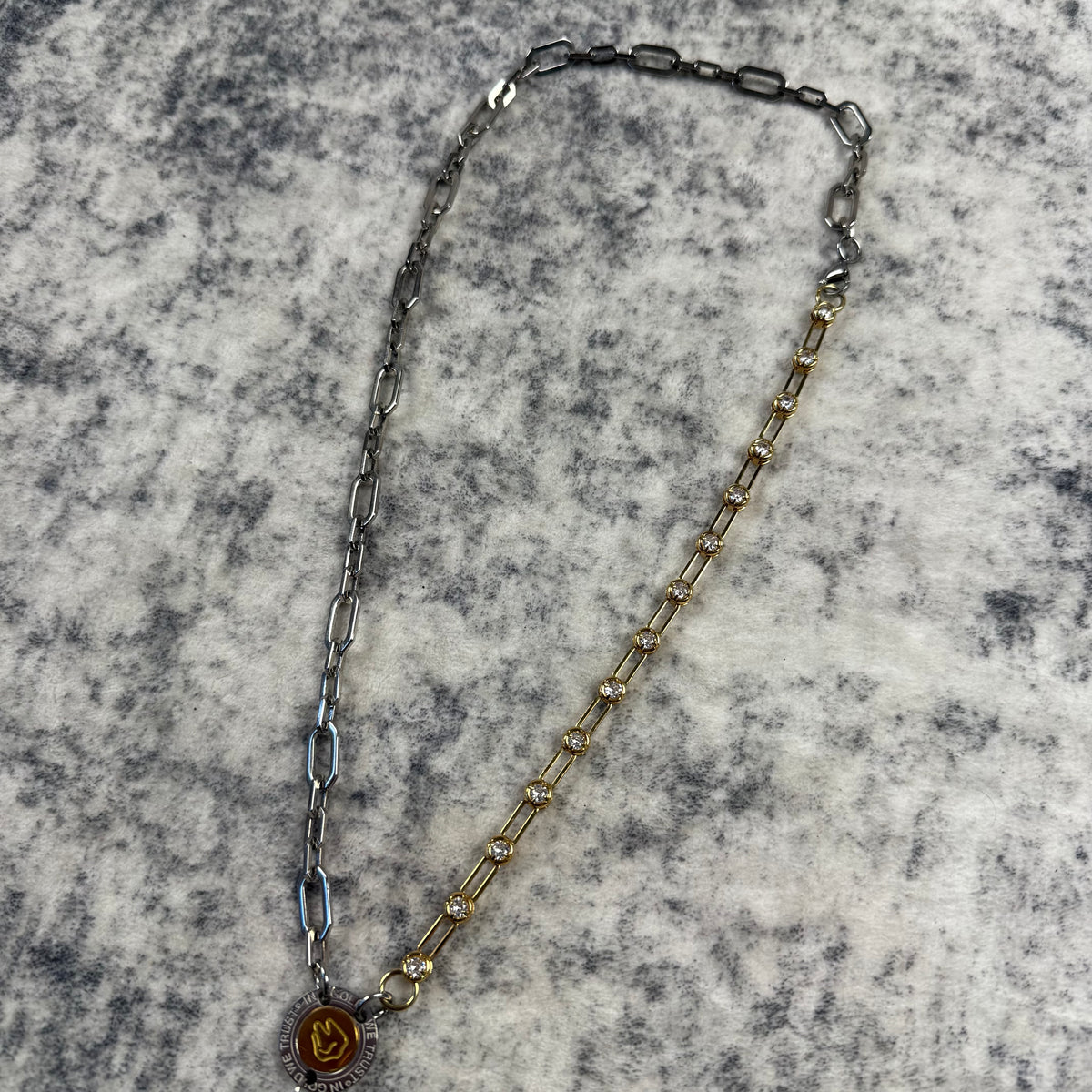 Clocks and Colours Two-Tone Crystal Dagger Necklace