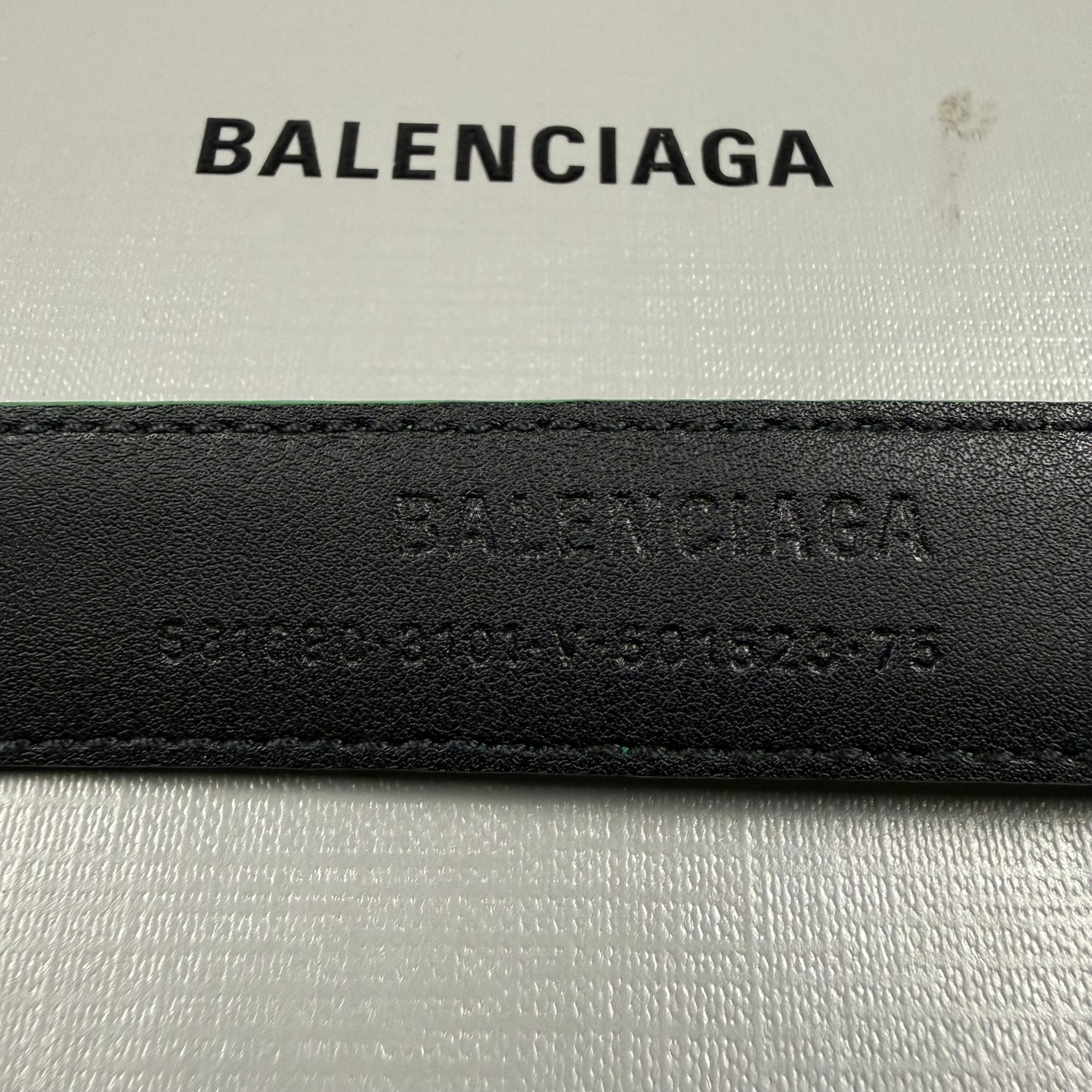 Balenciaga Croc Embossed BB Logo ‘Green’ Belt
