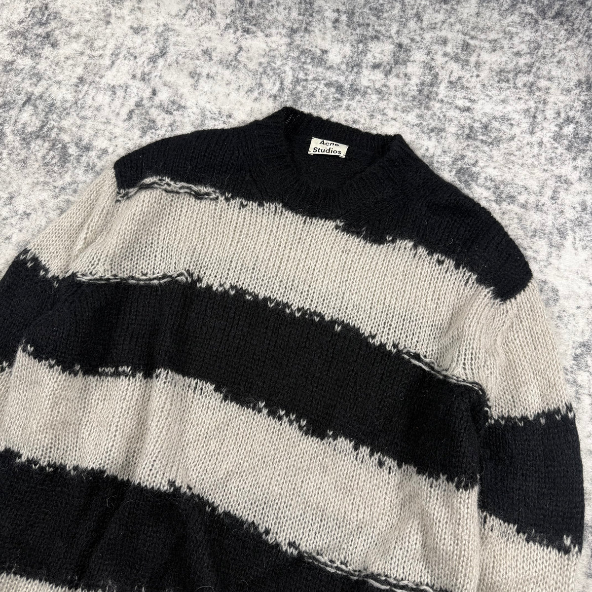 Acne Studios Kantonia Distressed Striped Mohair Sweater
