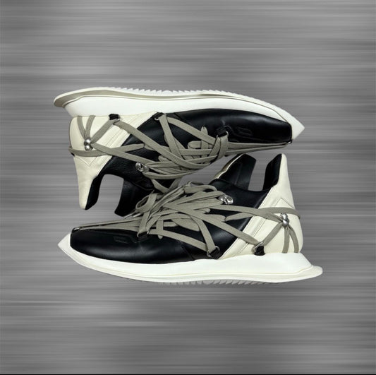 Rick Owens Megalace Runner Black and Beige